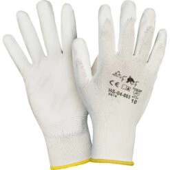 Gants De Travail Paume PU Blanc Taille 9 - Lot