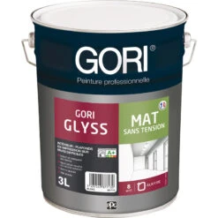 Peinture Isolante Intérieure GoriGlyss Sans Tension Blanc Mat 3L Blanc *Dispo 48h*