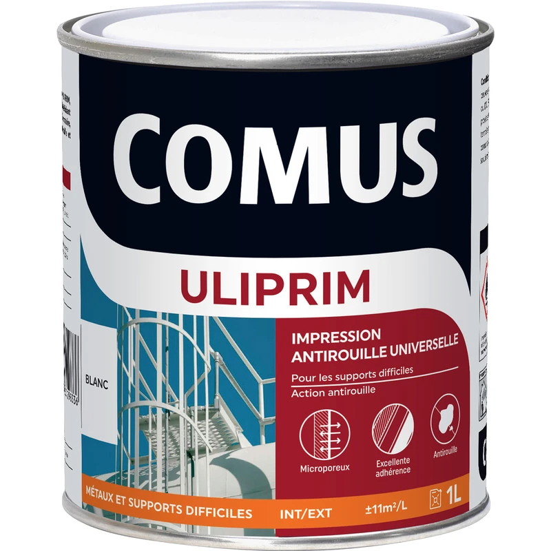 Impression Antirouille Uliprim Comus 1L Blanc 1 Impression Antirouille Uliprim Comus 1L Blanc