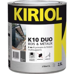 Peinture Bois & Métaux Satin K10 DUO Kiriol 2,5L Gris Anthracite