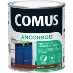 Peinture Bois Satinée Ancorbois Comus 1L Blanc Cal