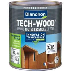 Lasure Tech-Wood® Blanchon Satinée 1L Chêne Moyen