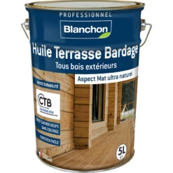 Huile Terrasse Bardage Mate Blanchon 5L Bois Naturel