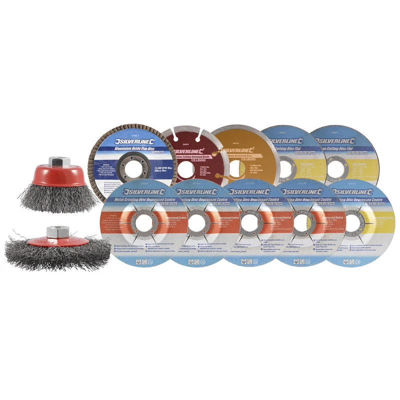 Silverline Lot De Disques à Meuler Et à Tronçonner Ø115 12 Pièces 1 Silverline Lot De Disques à Meuler Et à Tronçonner Ø115 12 Pièces