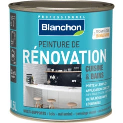 Peinture De Rénovation Satinée Cuisine & Bains Blanchon 0,5L Anthracite *Dispo 48h*
