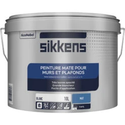 Peinture Intérieure Murs & Plafonds Blanc Mat Sikkens 10L *Exclu Magasin*