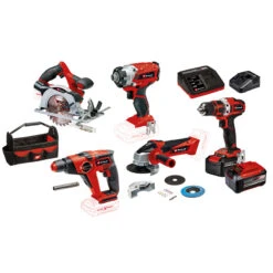 Pack 5 Machines Sans Fil Einhell 18V 4Ah + 5,2Ah