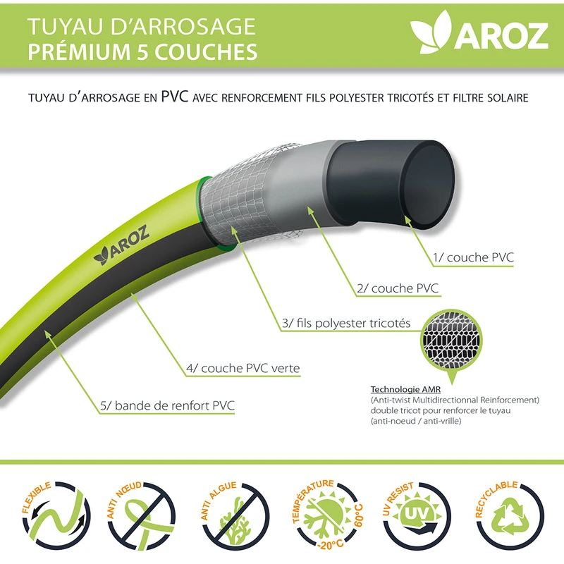 Tuyau D'arrosage Premium Aroz Ø15 - 25M 3 Tuyau D'arrosage Premium Aroz Ø15 - 25M – Image 3