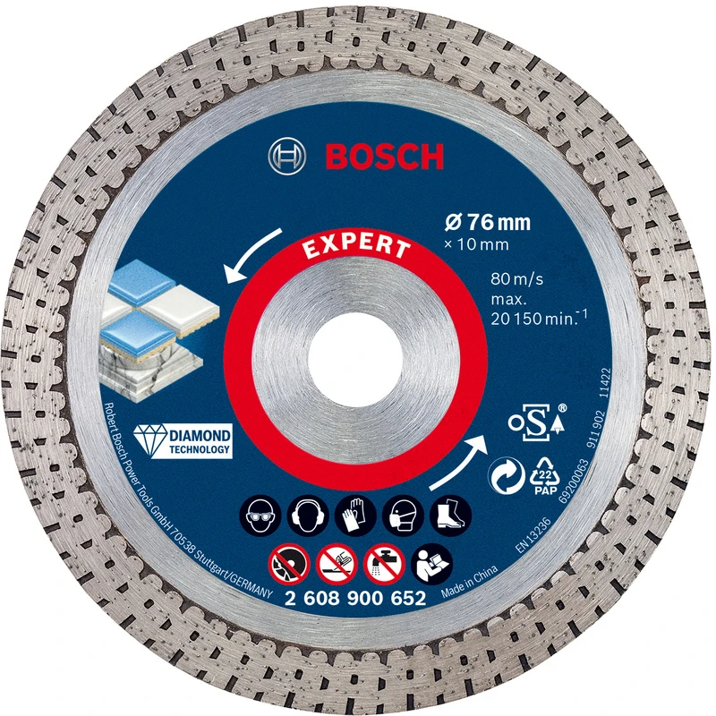 Disque Diamant Expert HardCeramic Bosch Ø76x10x1,9mm 1 Disque Diamant Expert HardCeramic Bosch Ø76x10x1,9mm