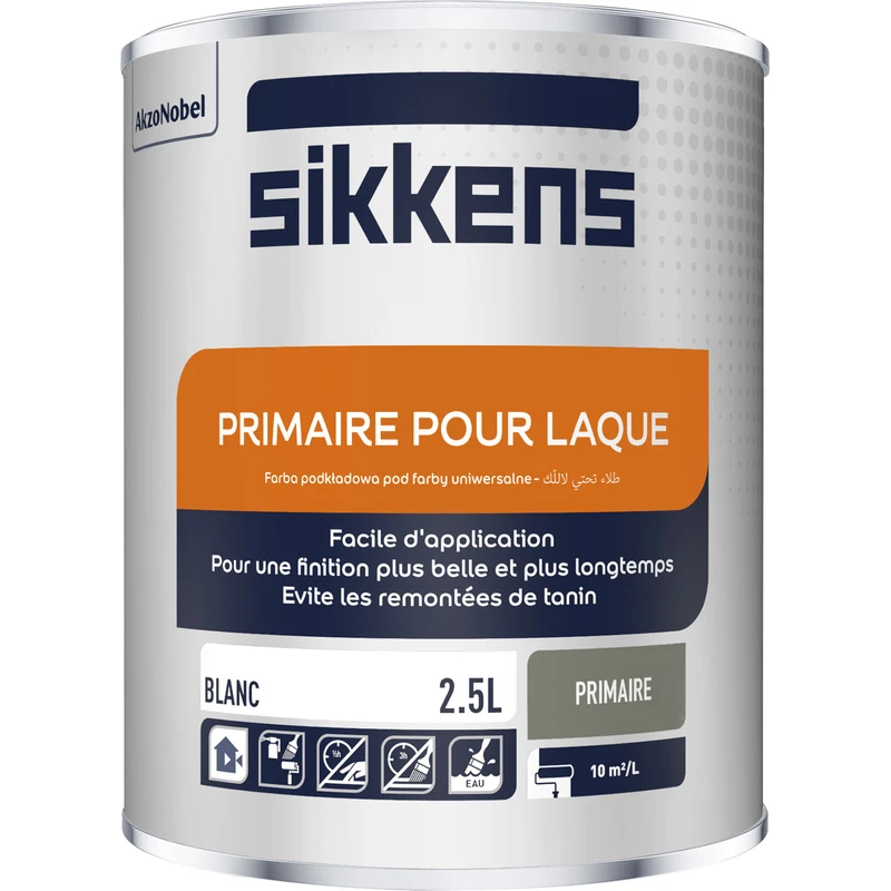 Primaire Pour Laque Blanc Sikkens 2,5L 1 Primaire Pour Laque Blanc Sikkens 2,5L