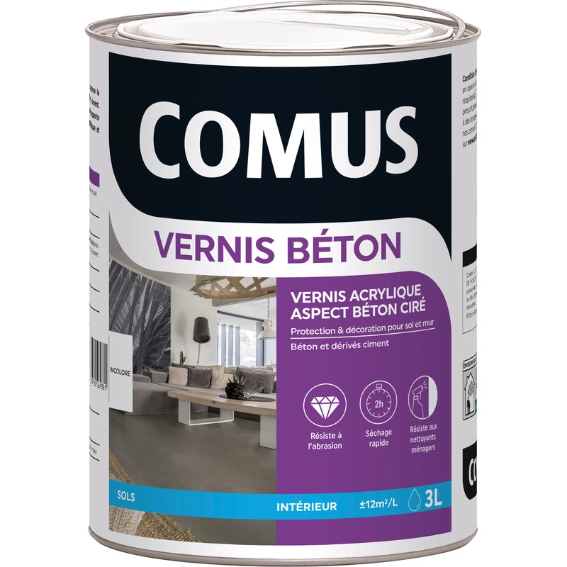 Vernis Béton Aspect Ciré Comus 3L 1 Vernis Béton Aspect Ciré Comus 3L