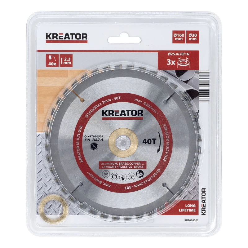 Kreator Lame De Scie Bois Universelle HM 160x30mm 40T 2 Kreator Lame De Scie Bois Universelle HM 160x30mm 40T – Image 2
