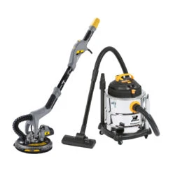 Pack Peugeot Ponceuse Plâtre Téléscopique EnergySand225 + Aspirateur à Décolmatage EnergyClean20LA 810W - 1200W