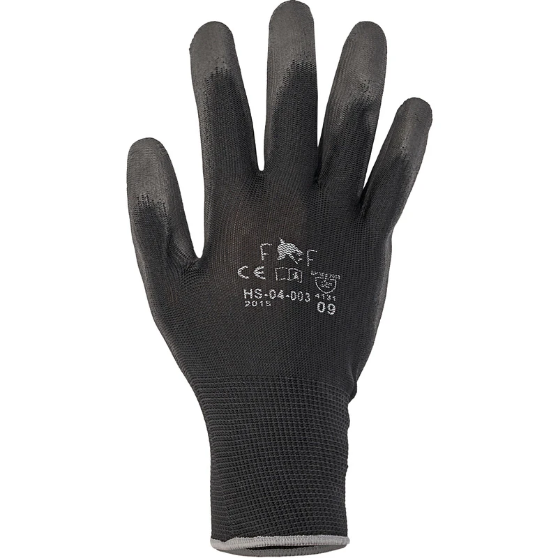 Gants De Travail Paume PU Noir Taille 9 - Lot 2 Gants De Travail Paume PU Noir Taille 9 - Lot – Image 2