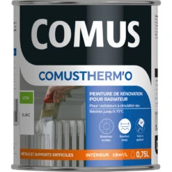 Peinture Radiateur Comustherm'O Satin Blanc Comus 0,75L
