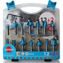 Coffret De Fraises De Défonceuses Assorties Leman 12 + 2 Pièces