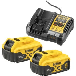 Kit Chargeur + 2 Batteries Dewalt Li-ion 18V - 5Ah DCB1104P2-QW
